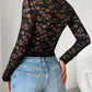 Devine Scoop Neck Long Sleeve Lace Top