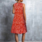 Printed Round Neck Sleeveless Dress