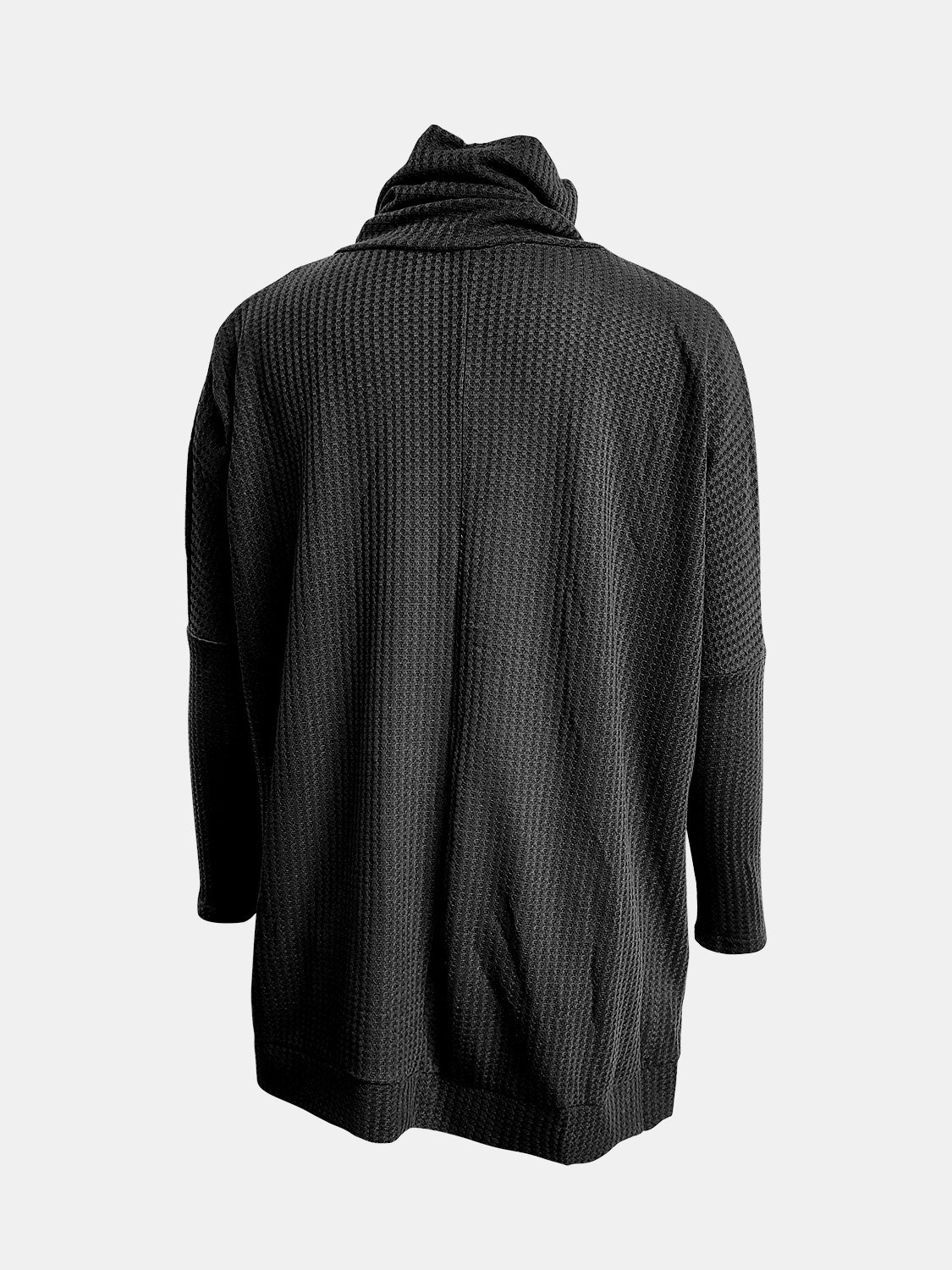 Full Size Waffle Knit Turtleneck Long Sleeve T-Shirt