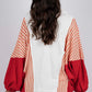 Striped Johnny Collar Long Sleeve Sweatshirt