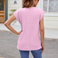 Textured Round Neck Cap Sleeve T-Shirt