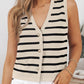 Striped V-Neck Knit Vest