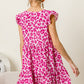 BiBi Leopard Cap Sleeve Tiered Mini Dress - Brand BiBi