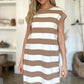 Basic Bae Full Size Striped Round Neck Cap Sleeve Mini Dress
