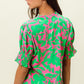 BiBi Smocked Cuff Floral Contrast Top - Brand BiBi