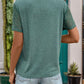 Lace Detail Notched Short Sleeve T-Shirt
