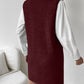V-Neck Sleeveless Sweater Dress with Pockets