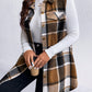 Honey Plus Size Pocketed Plaid Button Up Vest Coat