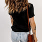Bow & Boot Graphic Round Neck Short Sleeve T-Shirt