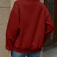 V-Neck Long Sleeve Dropped Shoulder Sweatshirt