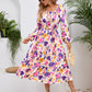 Full Size Printed Long Sleeve Midi Dress