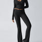 Devine Ruched Long Sleeve Top and Pants Set