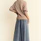 Davi & Dani Round Neck Batwing Sleeve Sweater