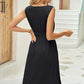 FULL SIZE Tied Round Neck Sleeveless Dress