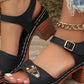 Peep Toe Block Heel Sandals