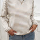 Striped Round Neck Dropped Shoulder Sweater
