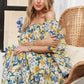 ADORA Layered Floral Off-Shoulder Short Sleeve Maxi Dress