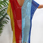 Fringe Color Block Scoop Neck Cover Up