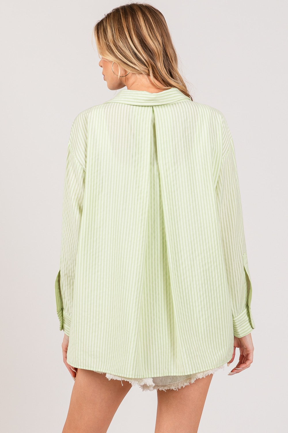 SAGE + FIG Striped Button Up Long Sleeve Shirt *