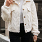 Button Up Long Sleeve Fuzzy Outerwear