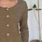 Button Up Round Neck Long Sleeve Cardigan