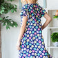 Heimish Full Size Floral Ruffled Short Sleeve Dress with Pockets