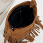 Suede Fringe Shoulder Bag