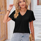 Double Take Full Size Ruched V-Neck Short Sleeve T-Shirt