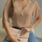 V-Neck Short Sleeve Blouse