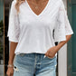 V-Neck Flutter Sleeve T-Shirt