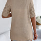 Openwork Open Front Short Sleeve Cardigan