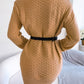 Round Neck Long Sleeve Mini Sweater Dress