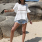 Lace Detail Round Neck Half Sleeve Blouse