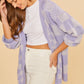 Annie Wear Checkered Open Front Drop Shoulder Cardigan