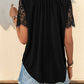 Lace Detail V-Neck Short Sleeve T-Shirt
