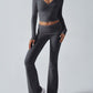 Devine Ruched Long Sleeve Top and Pants Set