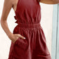 Halter Neck Tie Back Romper