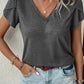 V-Neck Petal Sleeve T-Shirt
