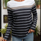 Striped Round Neck Long Sleeve T-Shirt