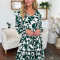 Double Take Full Size Printed Ruffle Hem Long Sleeve Dress