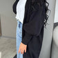 Perfee Open Front Dropped Shoulder Cardigan