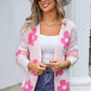 Angel Wings Flower Open Front Long Sleeve Cardigan