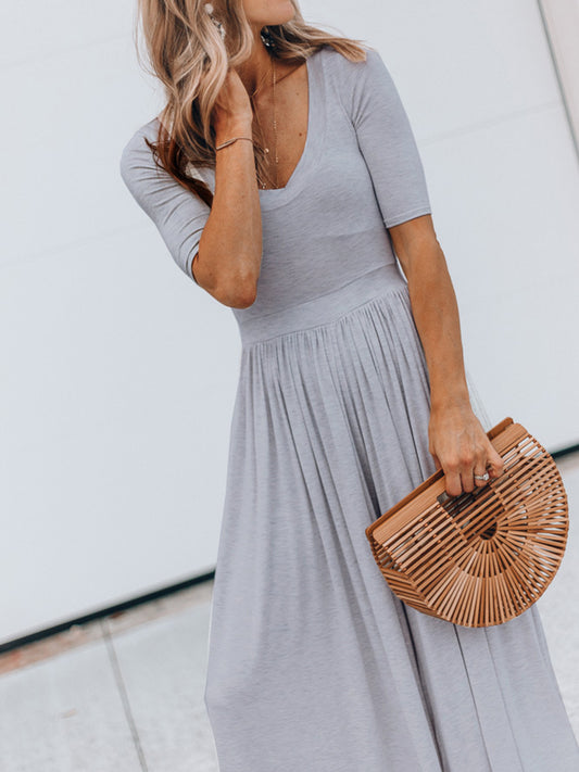 Scoop Neck Short Sleeve Jumpsuit