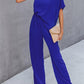 Single Shoulder Short Sleeve Jumpsuit