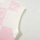 Bow Checkered Round Neck Sweater Vest