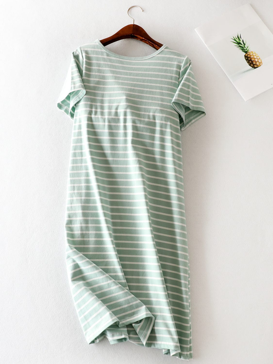 Full Size Striped Round Neck Short Sleeve Dress