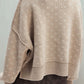 Slit Round Neck Long Sleeve Sweater