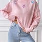 Flower Turtleneck Long Sleeve Sweater