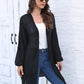 Cable-Knit Open Front Long Sleeve Cardigan