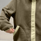Double Take Snap Down Contrast Fleece Jacket with Pockets